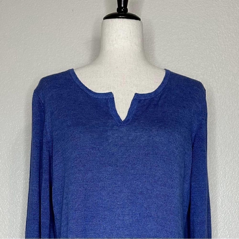 Talbots 100% Linen Split Crewneck Sleeves Tie Swe… - image 4